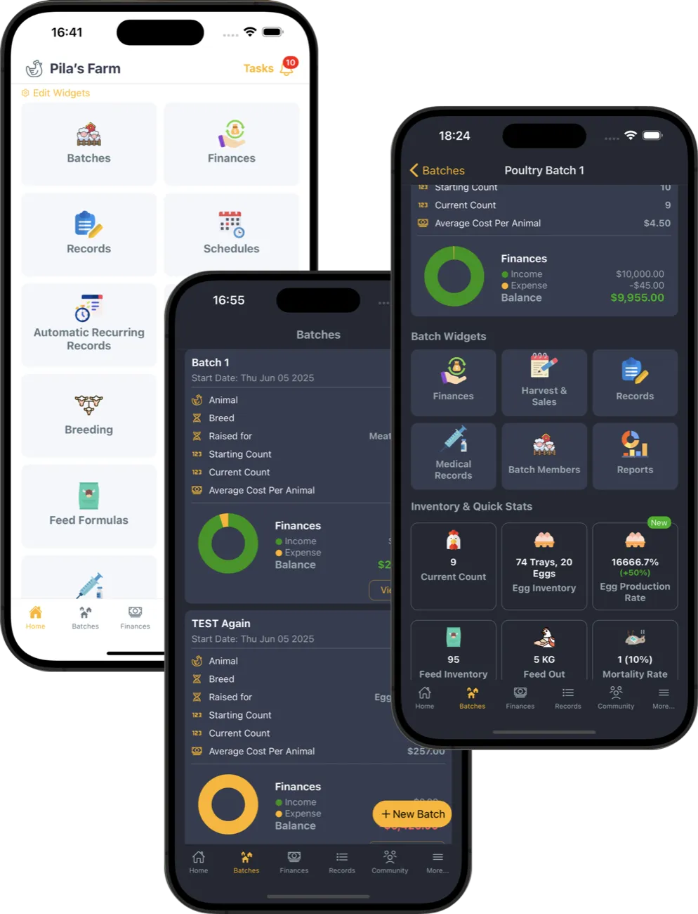 Livestock Manager App displayed on mobile phones